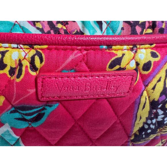 Vera Bradley Rumba quilted tote purse zip close vegan leather bottom & straps - Picture 12 of 12
